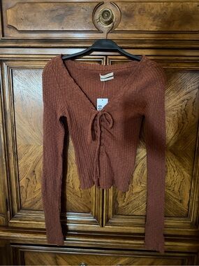 NWT Urban Outfitters Brown Lace Up Top